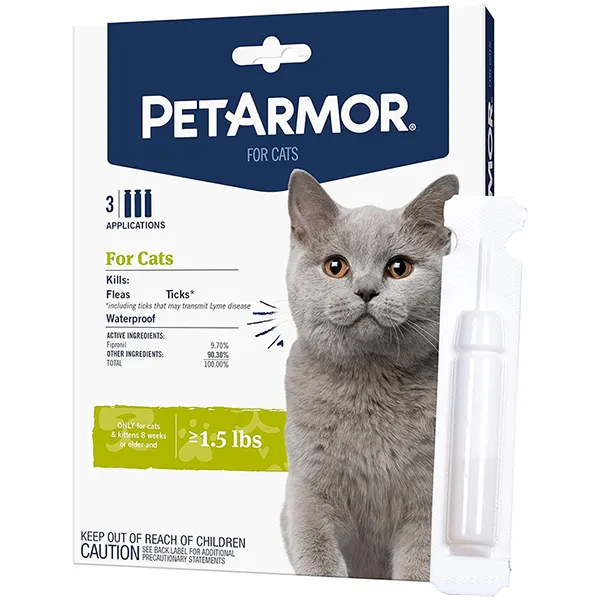Капли от блох, клещей, вшей для кошек 0.68кг, 0.5мл, PetArmor Cats — фото 1