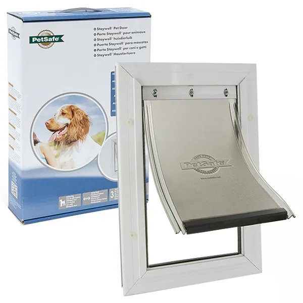 PetSafe Staywell Aluminium Medium ПЕТСЕЙФ СТЕЙВЕЛ АЛЮМІНІЙ дверцята для собак середніх порід, посилена конструкція — фото 1