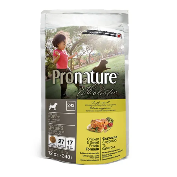 Pronature Holistic Puppy Chicken&Sweet Potato ПРОНАТЮР ХОЛІСТИК КУРКА З БАТАТОМ сухий холістик корм для цуценят — фото 1