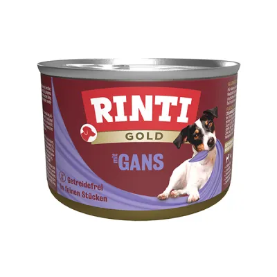 Rinti Gold с гусем, беззерновой, влажный корм для собак, Gold