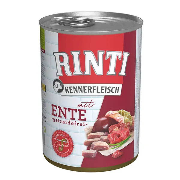 Rinti Kennerfleisch mit Ente РІНТІ КЕННЕРФЛЯЙШ КАЧКА беззерновий повнораціонний натуральний вологий корм для собак — фото 1