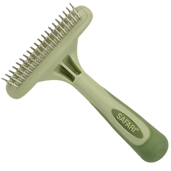Грабли двухрядные с вращающимися штифтами для подшерстка собак Safari Dog Rotating Pin Double Row Undercoat Rake — фото 1