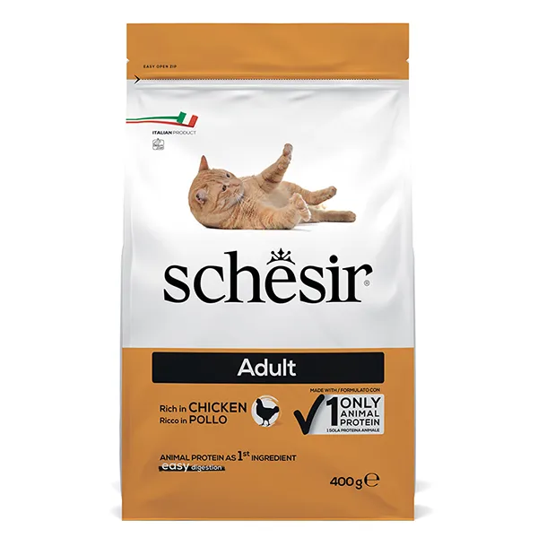 Schesir Cat Adult Chicken ШЕЗІР ДОРОСЛИЙ КУРКА сухий монопротеїновий корм для котів — фото 1