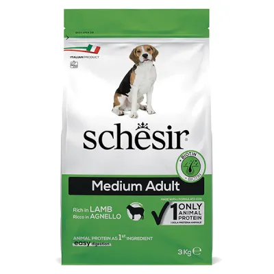 Сухой корм для собак, ягненок, Schesir Dog Medium Adult Lamb