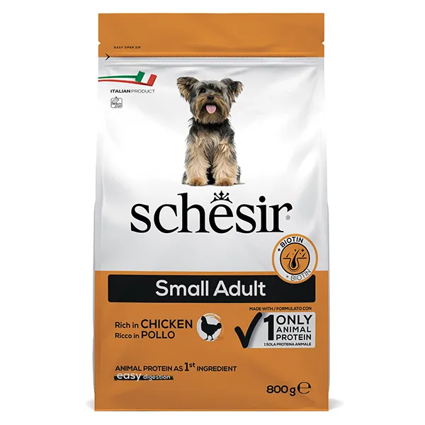 Schesir Dog Small Adult Chicken ШЕЗІР ДОРОСЛИЙ МАЛИХ КУРКА сухий монопротеїновий корм для собак малих порід — фото 1