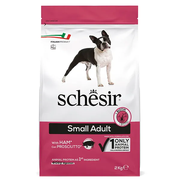 Schesir Dog Small Adult Ham ШЕЗІР ДОРОСЛИЙ МАЛИХ ШИНКА сухий монопротеїновий суперпреміум корм для собак малих порід — фото 1