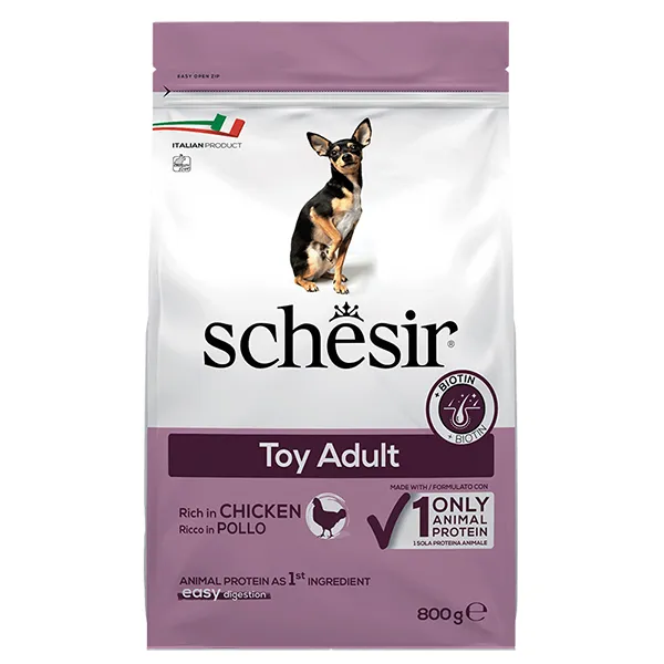 Schesir Dog Toy Adult ШЕЗІР ДОРОСЛИЙ ТОЙ КУРКА сухий монопротеїновий корм для собак міні порід — фото 1