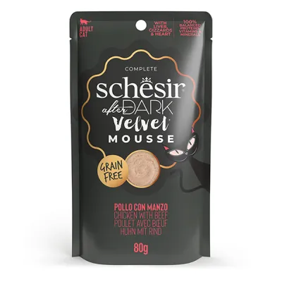 Консервы для кошек Schesir After Dark Chicken With Beef, мусс, пауч 80 г