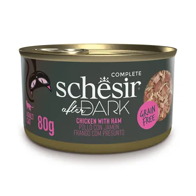 Консервы для кошек Schesir After Dark Chicken With Ham, в бульоне, банка 80 г