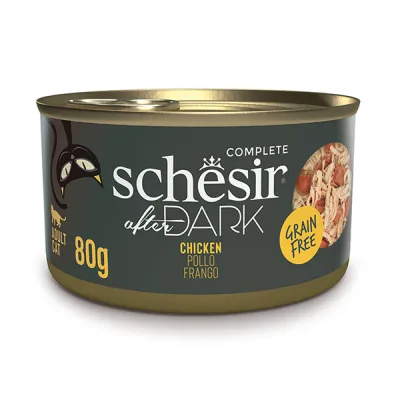 Консервы для кошек Schesir After Dark Chicken, в бульоне, банка 80 г