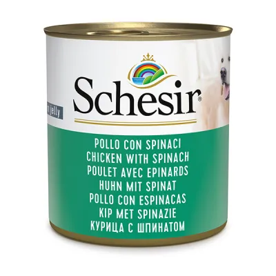 Консервы для собак в желе, курица со шпинатом, Schesir Chicken With Spinach
