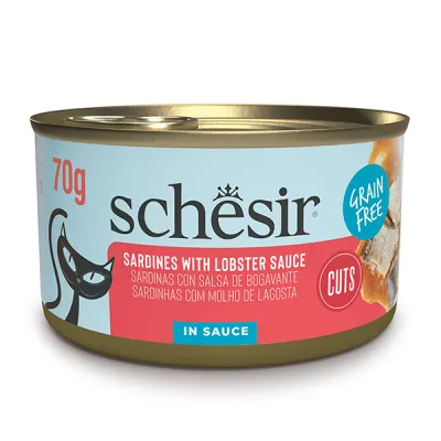 Консервы для котов Schesir Grill, сардины с соусом из лобстера, банка 70г