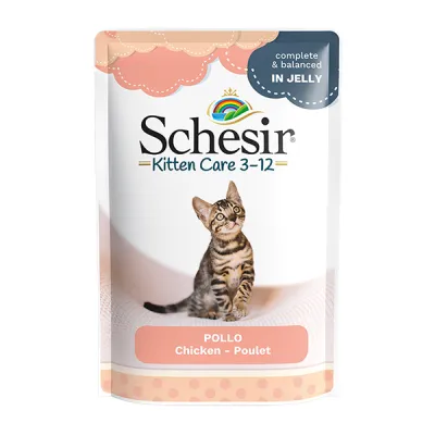 Консервы для котят Schesir Kitten Care, филе курицы в желе, пауч 85г