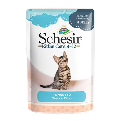 Консервы для котят Schesir Kitten Care, тунец в желе, пауч 85г