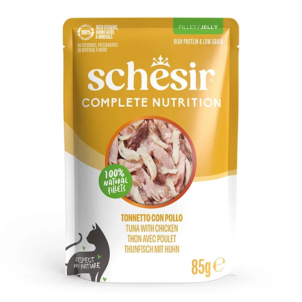Пауч для котов Шезир тунец с куриным филе в желе Schesir Tuna and Chicken 85г — фото 1