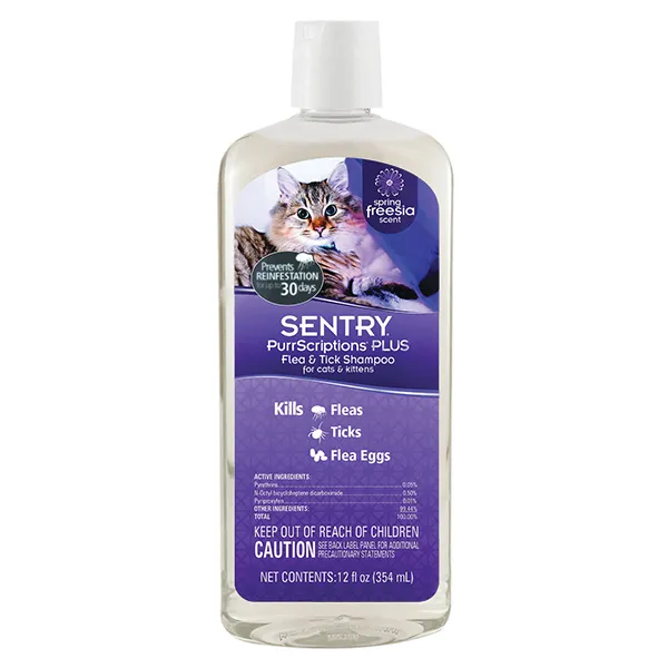 Sentry PurrScriptions Plus Spring Freesia Shampoo СЕНТРІ ПУРРСКРИПШНС ПЛЮС ФРЕЗІЯ шампунь від бліх та кліщів для котів — фото 1