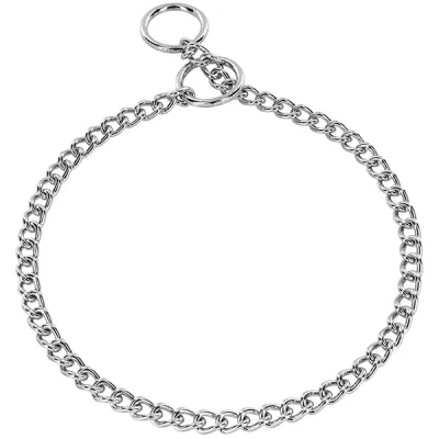 Нашийник для собак, коротка кругла ланка 3мм, хромована сталь Sprenger Collar Round Narrow Link