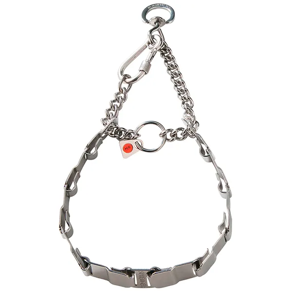 Sprenger NeckTech Fun with Assembly Chain пластинчатый ошейник-мартингал, винтовой карабин, нержавеющая сталь — фото 1