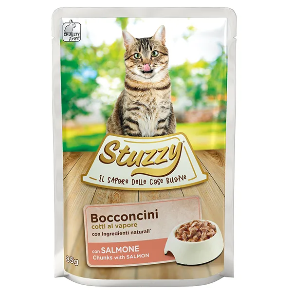 Stuzzy Cat Salmon ШТУЗІ ЛОСОСЬ в соусі консерви для котів, вологий корм, пауч 85г — фото 1