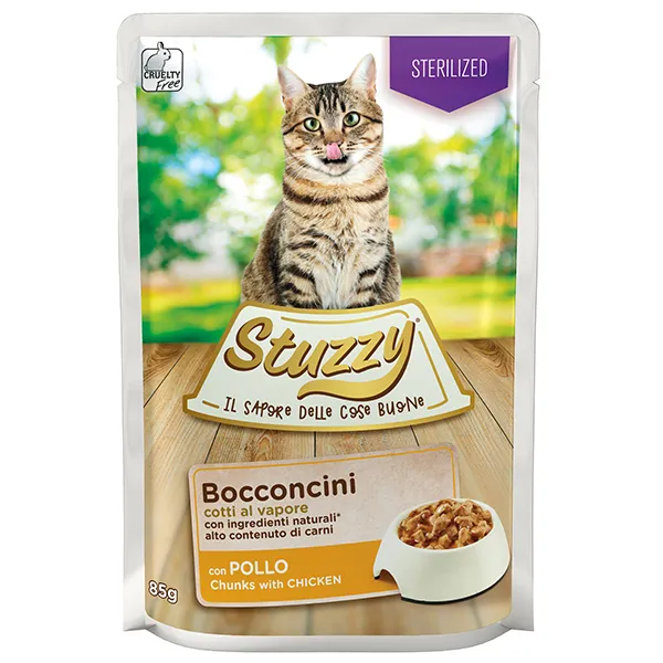 Stuzzy Cat Sterilized Chicken ШТУЗІ СТЕРІЛАЙЗИД КУРКА в соусі консерви для стерилізованих котів, вологий корм, пауч 85г — фото 1