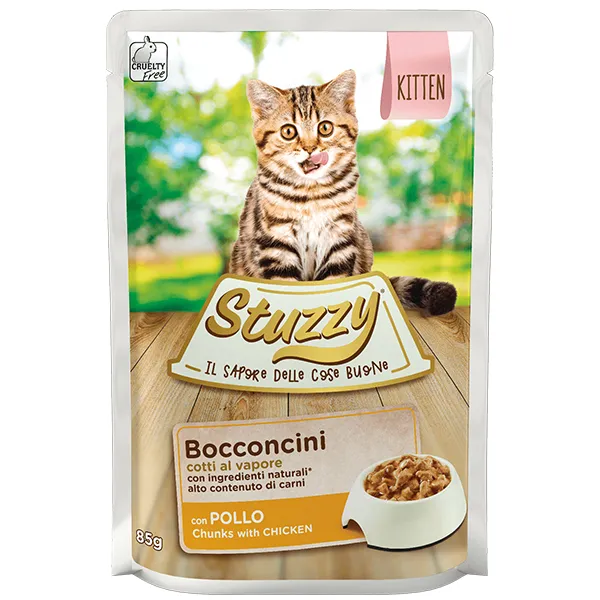 Stuzzy Chicken for Kitten корм для котят с курицей в соусе, консервы для котов, пауч 85г — фото 1