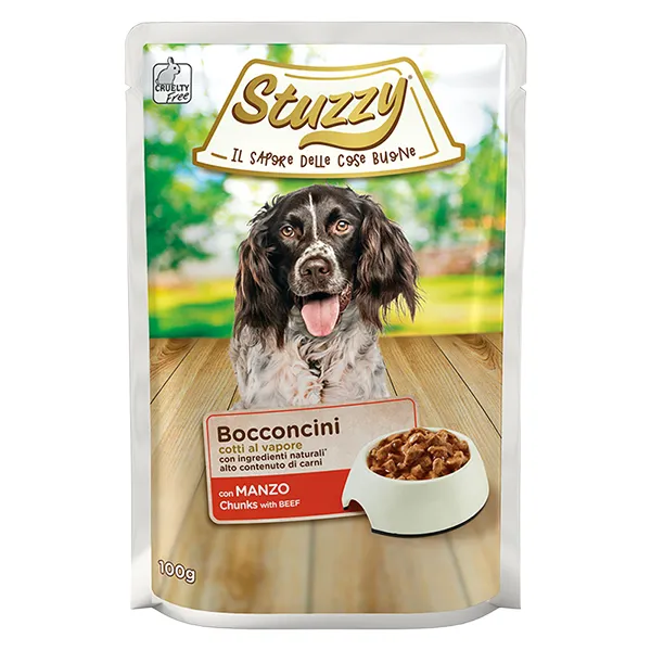 Stuzzy Dog Говядина в соусе консервы для собак, влажный корм, пауч 100г — фото 1