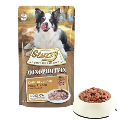 Stuzzy Monoprotein Chicken ШТУЗІ МОНОПРОТЕЇН КУРКА беззерновий повнораціонний монопротеїновий вологий корм для собак, пауч 150г