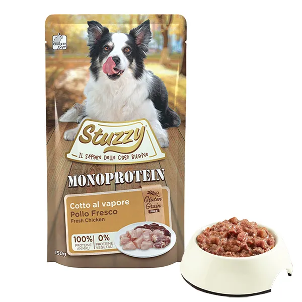 Влажный корм для собак беззерновой монопротеиновый Stuzzy Monoprotein Chicken пауч 150 г — фото 1