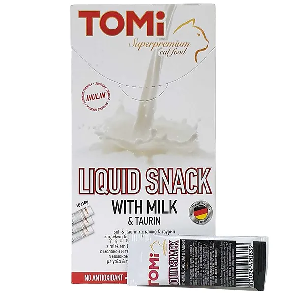 Рідкі ласощі для котів TOMi Liquid Snack Milk & Taurin — фото 1