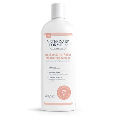 Veterinary Formula Clinical Care Hot Spot&Itch Relief Medicated Shampoo ВЕТЕРИНАРНА ФОРМУЛА АНТИАЛЕРГЕННИЙ дерматокосметичний шампунь від свербежу та подразнення з лідокаїном і гідрокартизоном для собак і котів