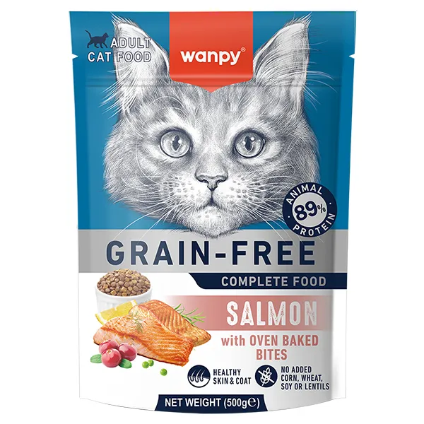 Сухий беззерновий корм для котів Wanpy Adult Cat Grain Free Salmon ВАНПІ — фото 1