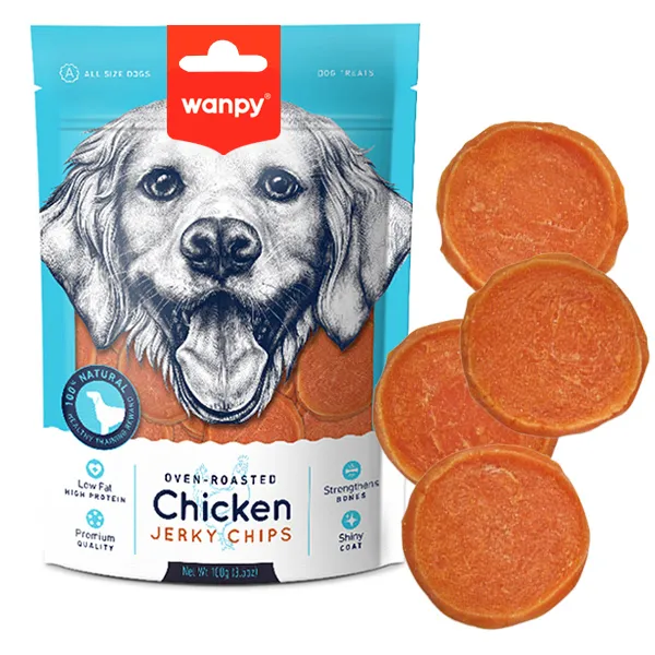 Wanpy Chicken Jerky Chips ВАНПІ ЧІПСИ КУРЯЧІ В’ЯЛЕНІ ласощі для собак — фото 1