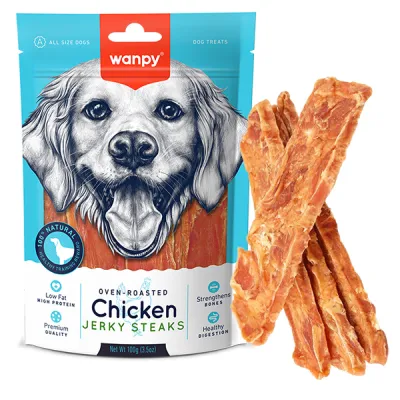 Wanpy Chicken Jerky Steaks ВАНПІ ФІЛЕ КУРКИ В’ЯЛЕНЕ СМУЖКИ ласощі для собак
