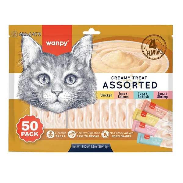 Wanpy Кремовые лакомства для кошек, набор ассорти, Wanpy Creamy Treat Assorted — фото 1