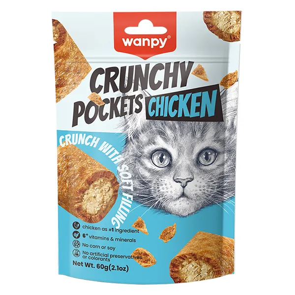 Wanpy Хрустящие подушечки для кошек с курицей, Wanpy Crunchy Pockets Chicken — фото 1