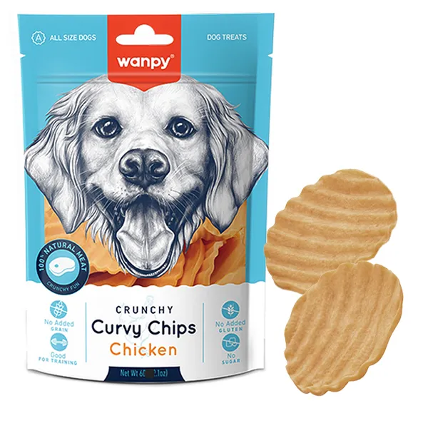 Wanpy Хрустящие чипсы для собак с курицей, Wanpy Curvy Chips Chicken — фото 1