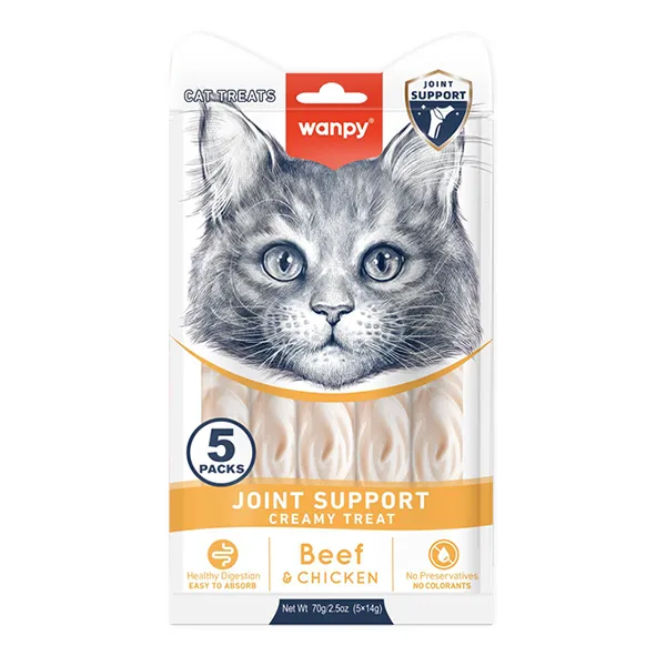 Wanpy Functional Creamy Lickable Treat Joint Support ВАНПІ ДЛЯ СУГЛОБІВ функціональні рідкі ласощі для котів — фото 1