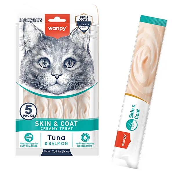 Wanpy Functional Creamy Lickable Treat Skin&Coat ВАНПІ ШКІРА Й ШЕРСТЬ функціональні рідкі ласощі для котів — фото 1