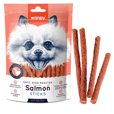 Ласощі для собак, лосось, Wanpy Salmon Sticks