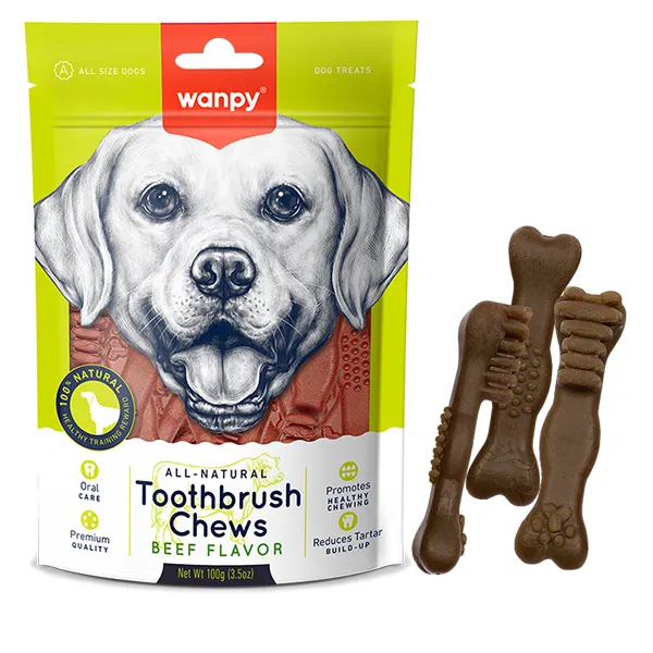 Жевательное лакомство для собак зубная щетка Wanpy Toothbrush Chews Beef — фото 1