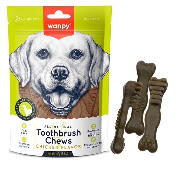 Wanpy Toothbrush Chews Chicken ВАНПІ ЗУБНА ЩІТКА жувальні ласощі зі смаком курки для собак — фото 1