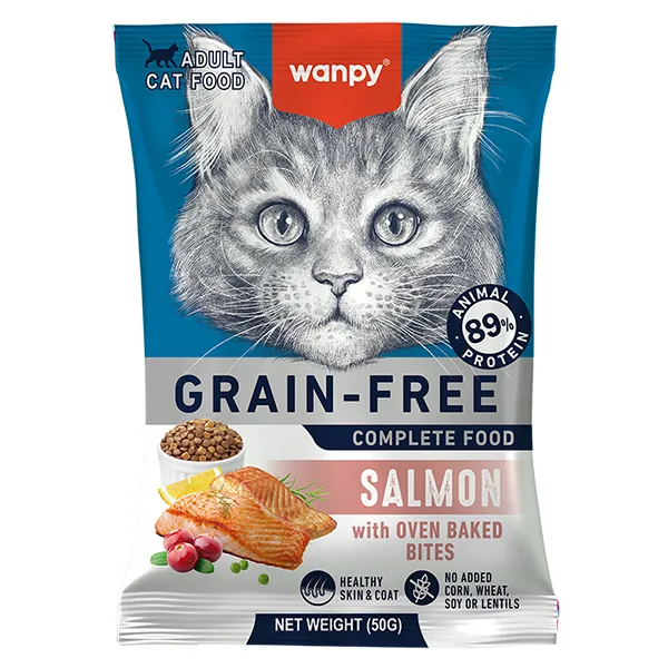 Сухий беззерновий корм для котів, лосось, Wanpy Adult Cat Grain Free Salmon — фото 1