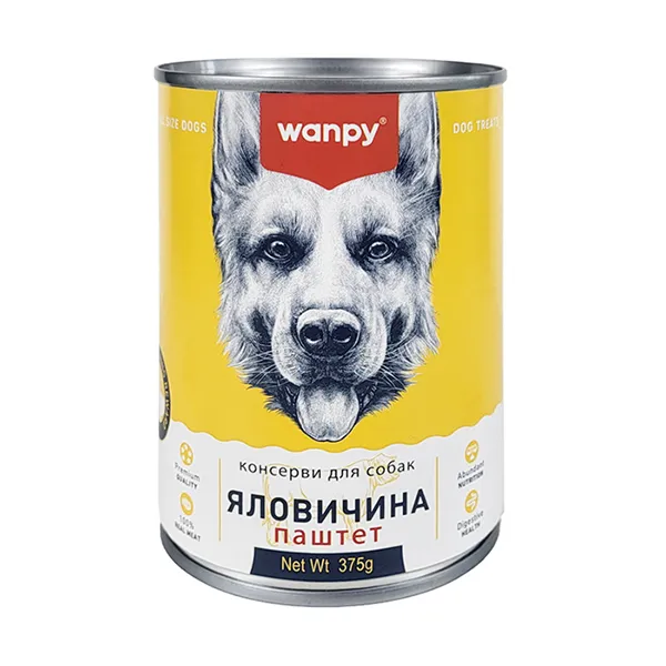 Паштет вологий корм для собак, яловичина, Wanpy Beef — фото 1