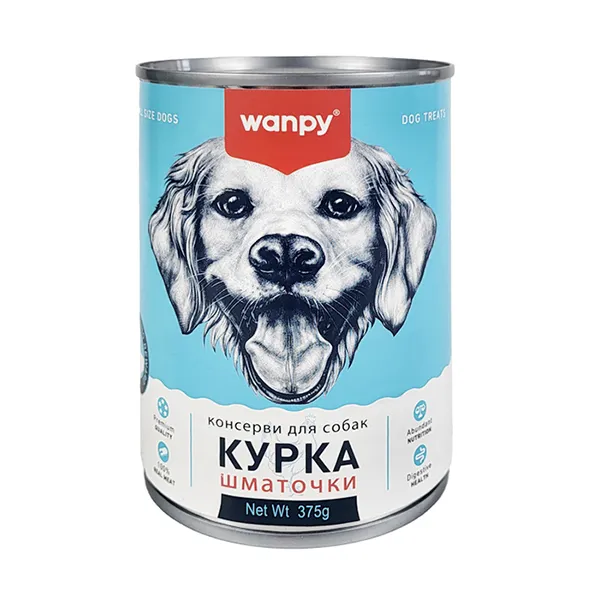Вологий корм для собак, курка шматочки, Wanpy Chicken Chunk — фото 1