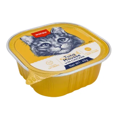 Wanpy Tuna&Chicken ВАНПІ ТУНЕЦЬ КУРКА консерви для котів, мус