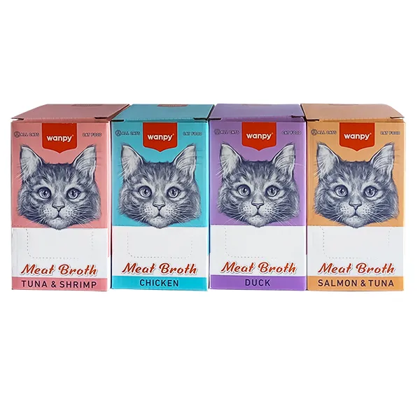 Стойка с супами для котов Wanpy Meat Broths, комплект 44+4 20х30см — фото 1