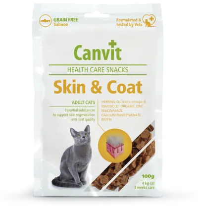 Функциональные лакомства для кошек Canvit Skin and Coat