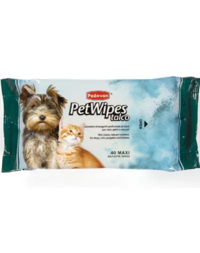 Очищаючі вологі серветки з ароматом тальку Padovan Pet Wipes Talco