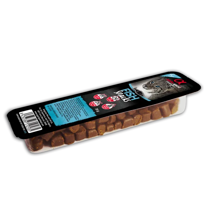 Напіввологі ласощі (кубики) для котів Alpha Spirit Snacks Fish з риби — фото 1