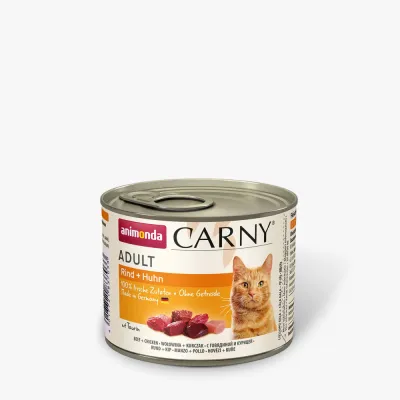 НАБІР Корм вологий Carny Adult Beef + Chicken для котів з яловичиною і куркою 200 г 6 шт